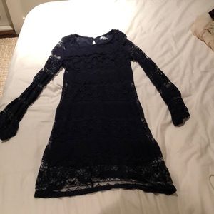 Navy Blue Lace Dress